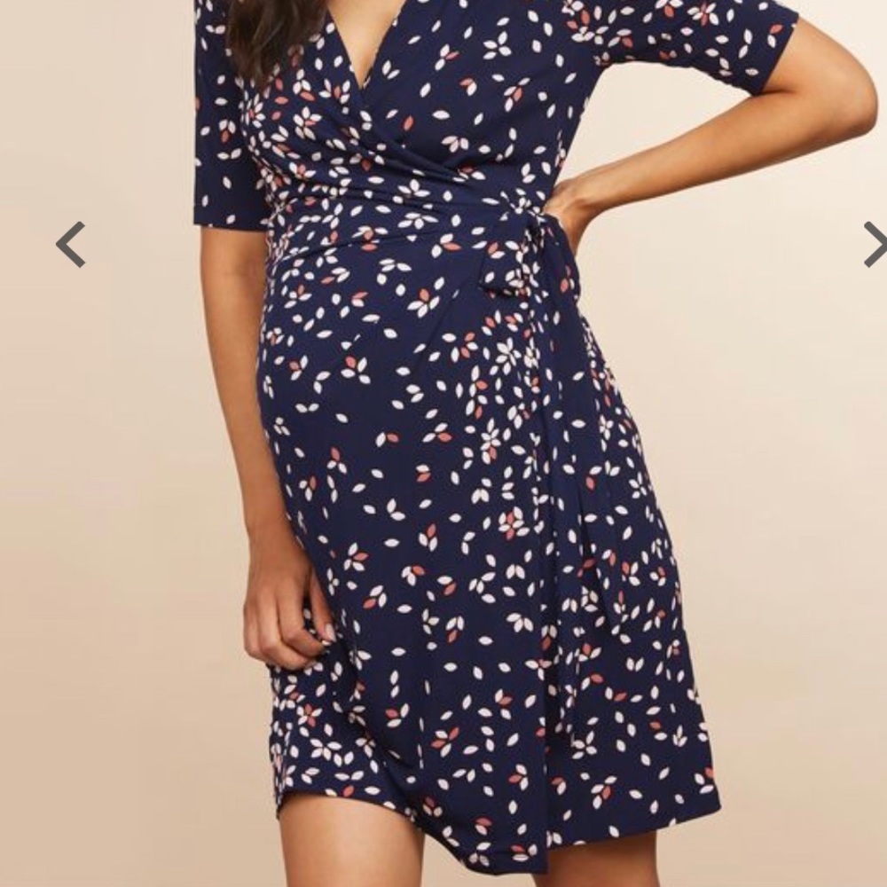 Waist Tie Surplice Maternity Dress